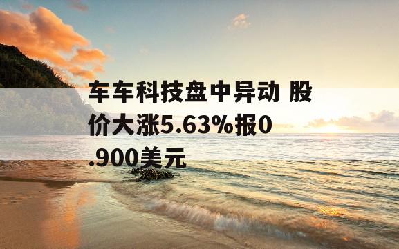 车车科技盘中异动 股价大涨5.63%报0.900美元